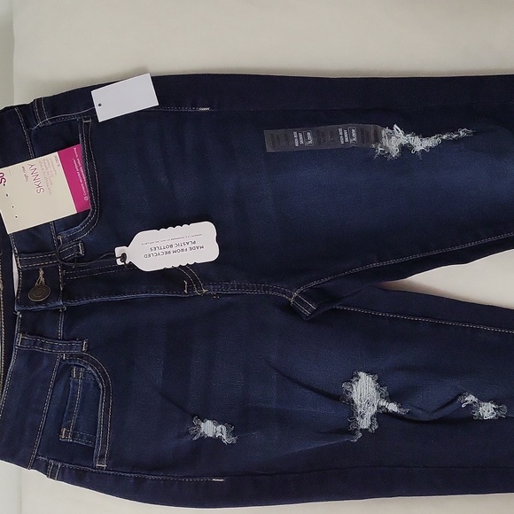 SO Junior Dark Blue Distressed Skinny Jeans - Picture 5 of 8